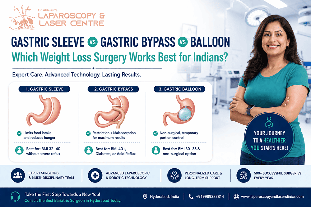Gastric Sleeve vs Gastric Bypass vs Balloon — Which Weight Loss Surgery Works Best for Indians?