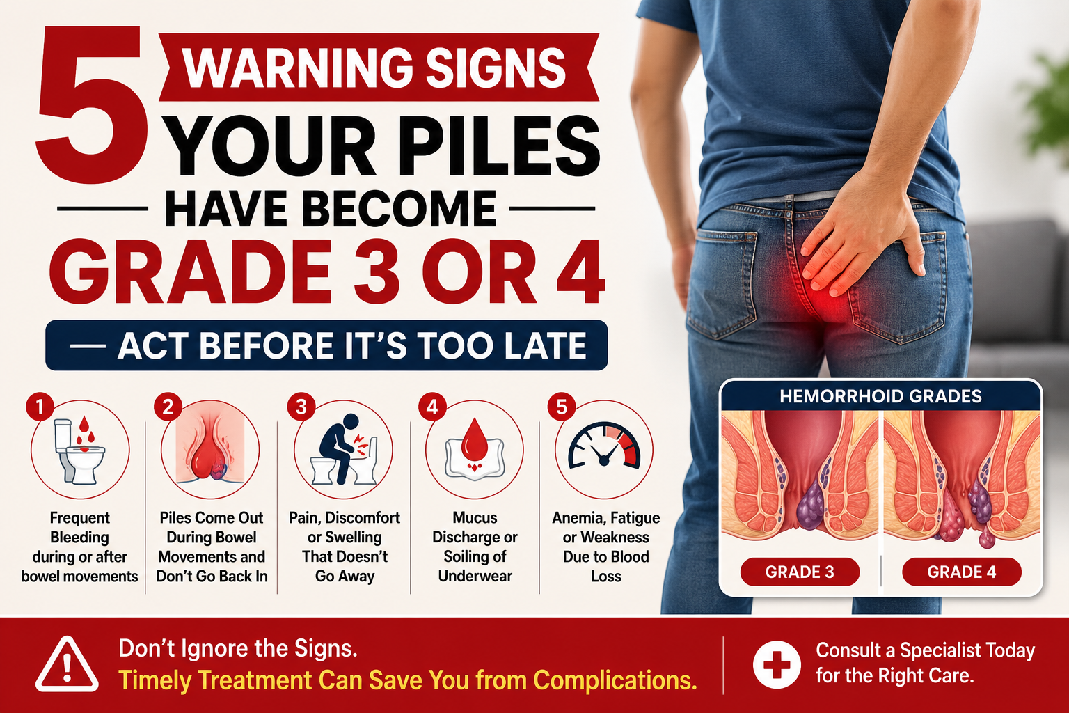 5 Warning Signs Your Piles Have Become Grade 3 or 4 — Act Before It’s Too Late